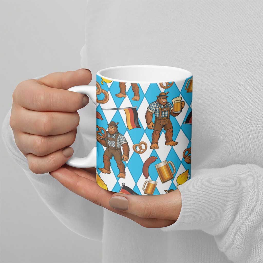 Funny Bigfoot Oktoberfest Ceramic Mug Sasquatch Beer Pretzel Bavarian - Wonder Print Shop