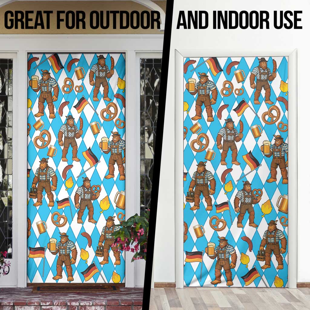 Funny Bigfoot Oktoberfest Door Cover Sasquatch Beer Pretzel Bavarian - Wonder Print Shop