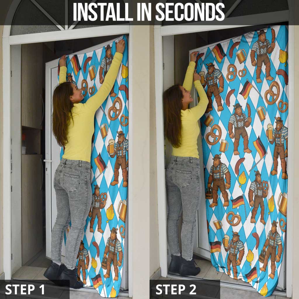Funny Bigfoot Oktoberfest Door Cover Sasquatch Beer Pretzel Bavarian - Wonder Print Shop
