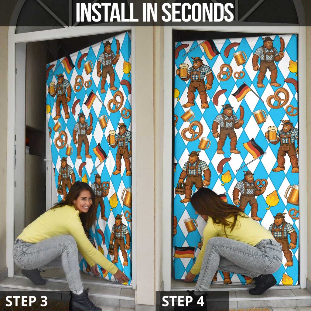 Funny Bigfoot Oktoberfest Door Cover Sasquatch Beer Pretzel Bavarian - Wonder Print Shop