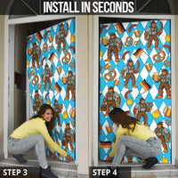 Funny Bigfoot Oktoberfest Door Cover Sasquatch Beer Pretzel Bavarian - Wonder Print Shop