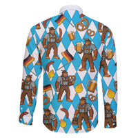 Funny Bigfoot Oktoberfest Family Matching Off The Shoulder Long Sleeve Dress and Hawaiian Shirt Sasquatch Beer Pretzel Bavarian - Wonder Print Shop