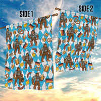 Funny Bigfoot Oktoberfest Garden Flag Sasquatch Beer Pretzel Bavarian - Wonder Print Shop