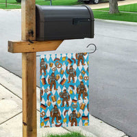 Funny Bigfoot Oktoberfest Garden Flag Sasquatch Beer Pretzel Bavarian - Wonder Print Shop