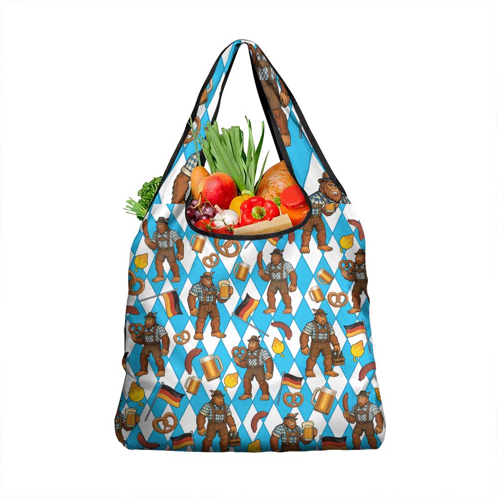 Funny Bigfoot Oktoberfest Grocery Bag Sasquatch Beer Pretzel Bavarian - Wonder Print Shop