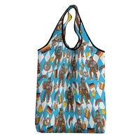 Funny Bigfoot Oktoberfest Grocery Bag Sasquatch Beer Pretzel Bavarian - Wonder Print Shop