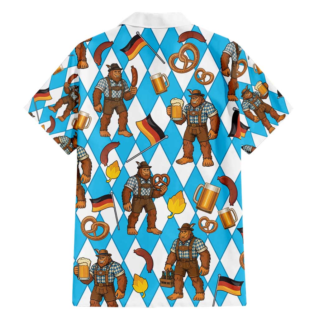 Funny Bigfoot Oktoberfest Hawaiian Shirt Sasquatch Beer Pretzel Bavarian - Wonder Print Shop