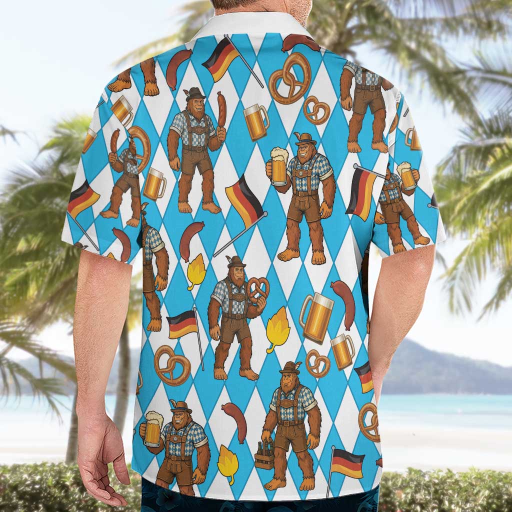 Funny Bigfoot Oktoberfest Hawaiian Shirt Sasquatch Beer Pretzel Bavarian - Wonder Print Shop