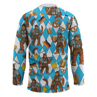 Funny Bigfoot Oktoberfest Hockey Jersey Sasquatch Beer Pretzel Bavarian - Wonder Print Shop