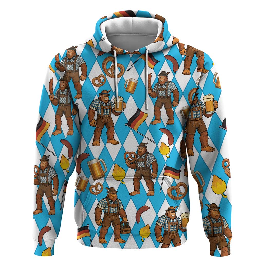 Funny Bigfoot Oktoberfest Hoodie Sasquatch Beer Pretzel Bavarian - Wonder Print Shop
