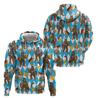 Funny Bigfoot Oktoberfest Hoodie Sasquatch Beer Pretzel Bavarian - Wonder Print Shop