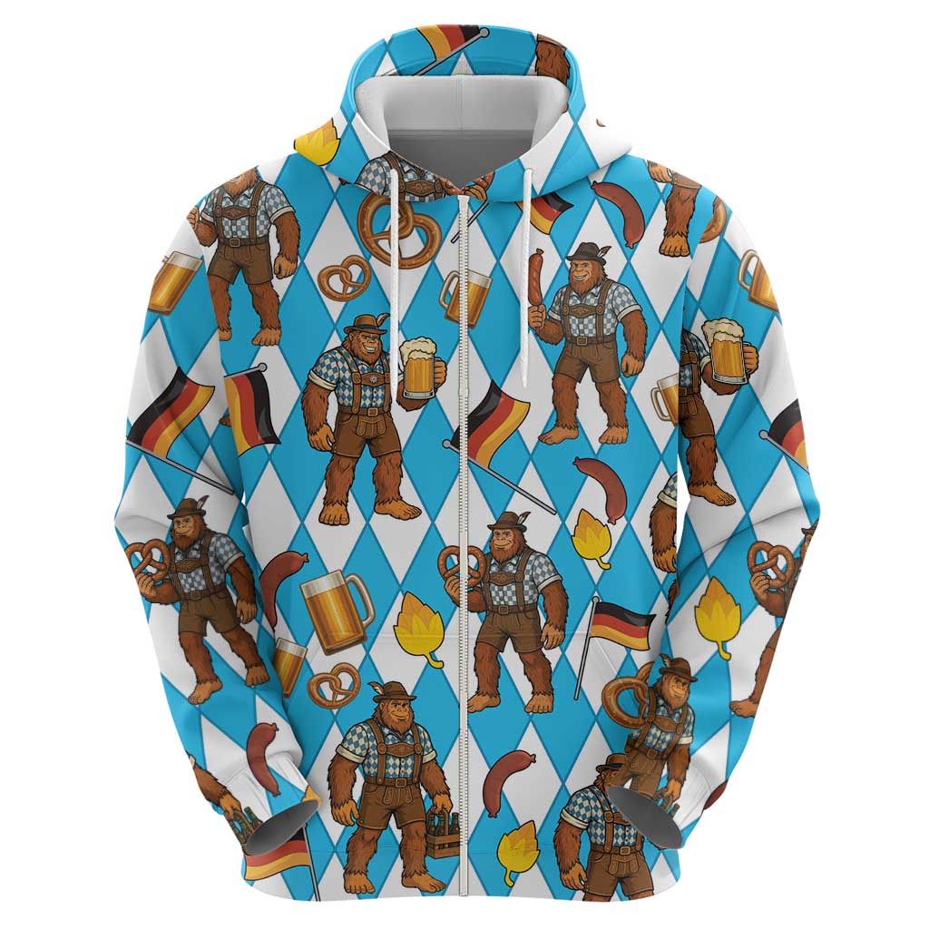 Funny Bigfoot Oktoberfest Hoodie Sasquatch Beer Pretzel Bavarian - Wonder Print Shop