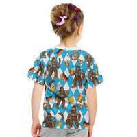 Funny Bigfoot Oktoberfest Kid T Shirt Sasquatch Beer Pretzel Bavarian - Wonder Print Shop