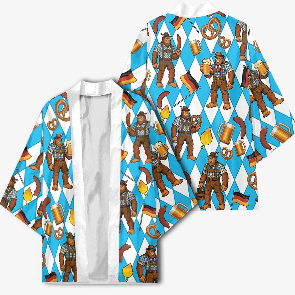 Funny Bigfoot Oktoberfest Kimono Sasquatch Beer Pretzel Bavarian - Wonder Print Shop