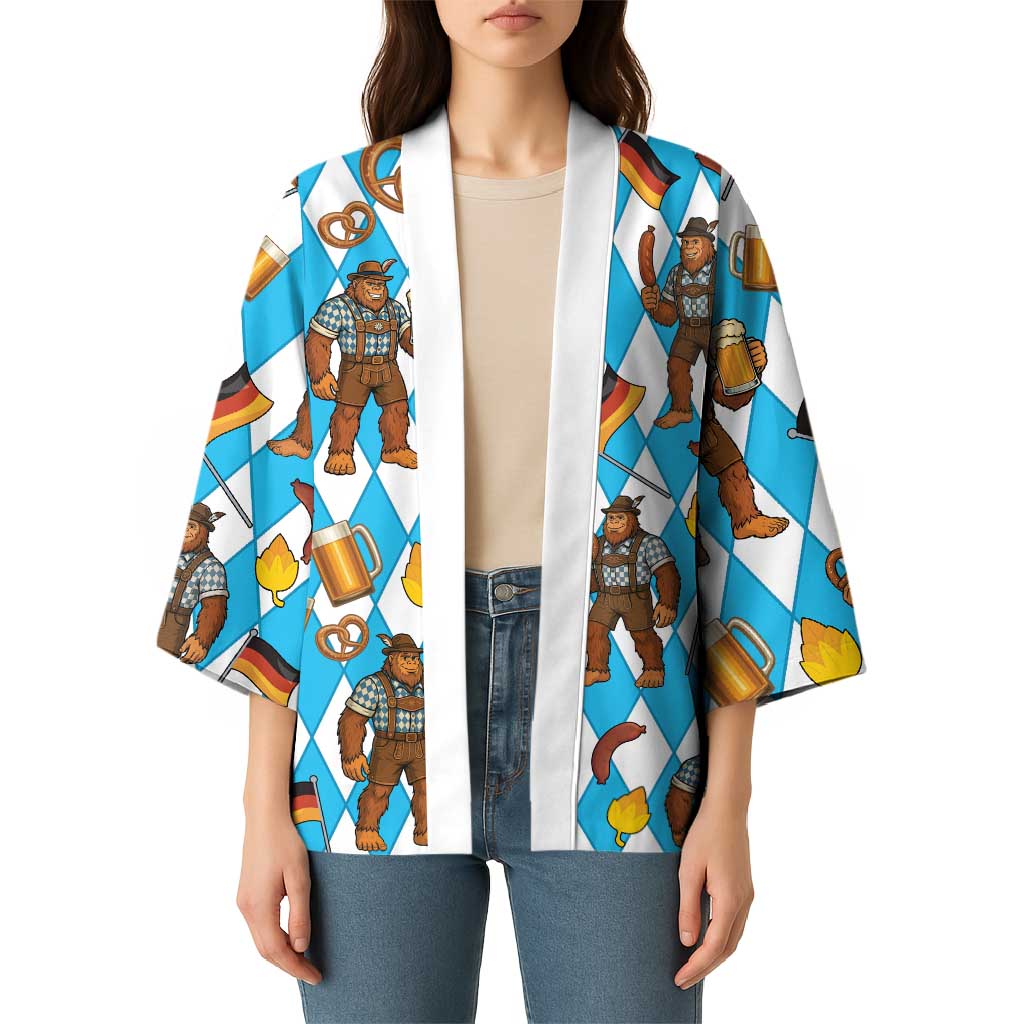 Funny Bigfoot Oktoberfest Kimono Sasquatch Beer Pretzel Bavarian - Wonder Print Shop