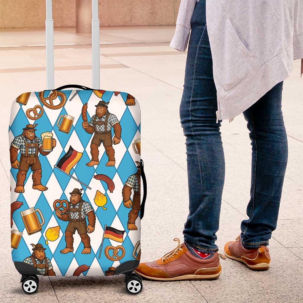 Funny Bigfoot Oktoberfest Luggage Cover Sasquatch Beer Pretzel Bavarian - Wonder Print Shop