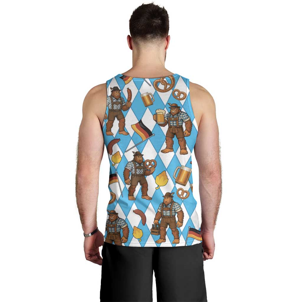 Funny Bigfoot Oktoberfest Men Tank Top Sasquatch Beer Pretzel Bavarian - Wonder Print Shop