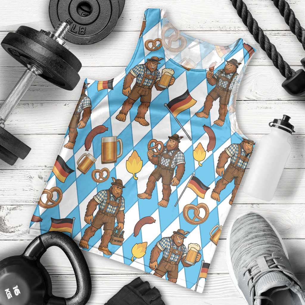 Funny Bigfoot Oktoberfest Men Tank Top Sasquatch Beer Pretzel Bavarian - Wonder Print Shop