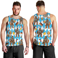 Funny Bigfoot Oktoberfest Men Tank Top Sasquatch Beer Pretzel Bavarian - Wonder Print Shop