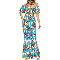 Funny Bigfoot Oktoberfest Mermaid Dress Sasquatch Beer Pretzel Bavarian - Wonder Print Shop