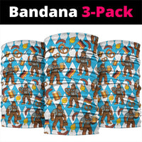 Funny Bigfoot Oktoberfest Neck Gaiter Sasquatch Beer Pretzel Bavarian - Wonder Print Shop