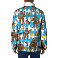Funny Bigfoot Oktoberfest Padded Jacket Sasquatch Beer Pretzel Bavarian - Wonder Print Shop