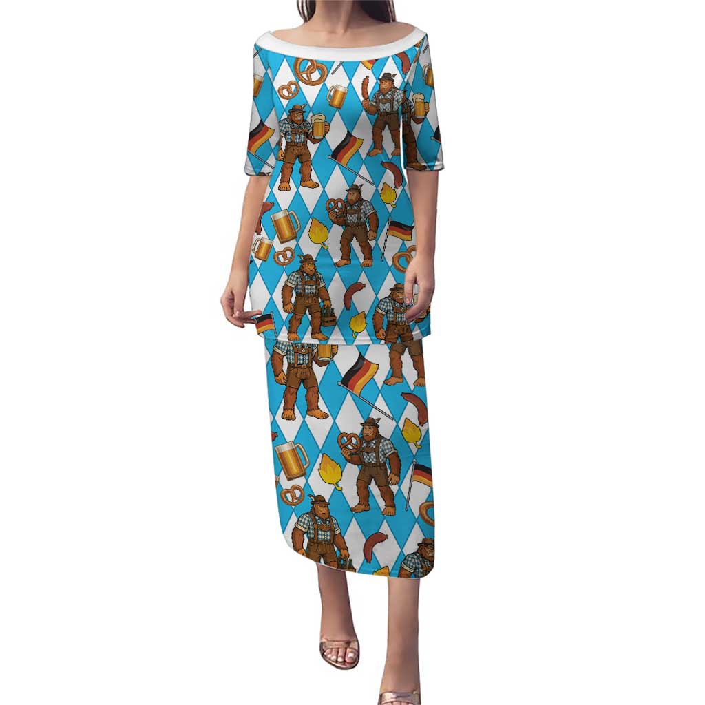 Funny Bigfoot Oktoberfest Puletasi Sasquatch Beer Pretzel Bavarian - Wonder Print Shop