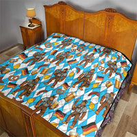 Funny Bigfoot Oktoberfest Quilt Sasquatch Beer Pretzel Bavarian - Wonder Print Shop