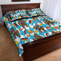 Funny Bigfoot Oktoberfest Quilt Bed Set Sasquatch Beer Pretzel Bavarian - Wonder Print Shop