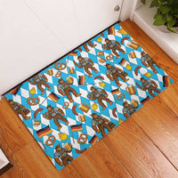 Funny Bigfoot Oktoberfest Rubber Doormat Sasquatch Beer Pretzel Bavarian - Wonder Print Shop