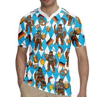 Funny Bigfoot Oktoberfest Rugby Jersey Sasquatch Beer Pretzel Bavarian - Wonder Print Shop