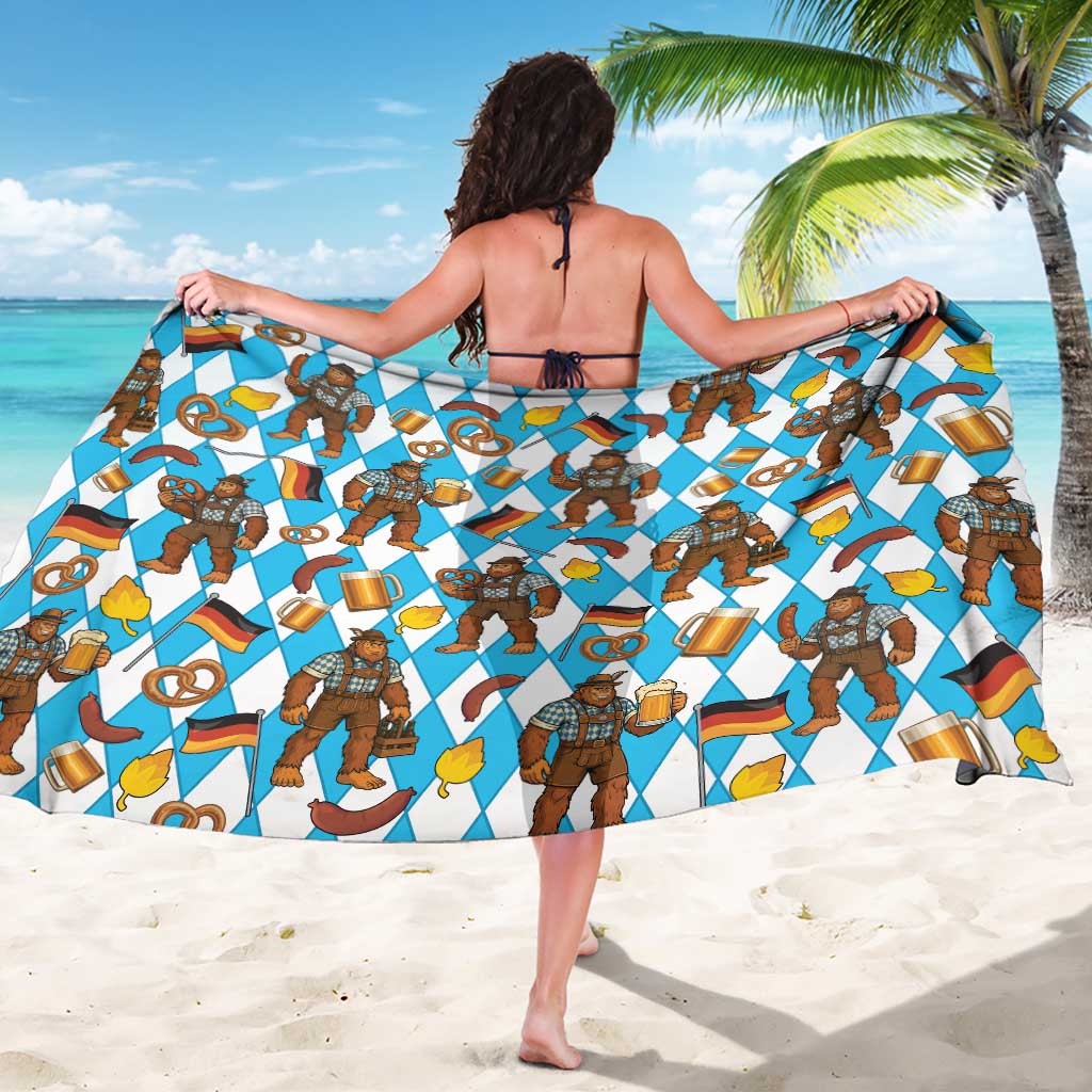 Funny Bigfoot Oktoberfest Sarong Sasquatch Beer Pretzel Bavarian - Wonder Print Shop