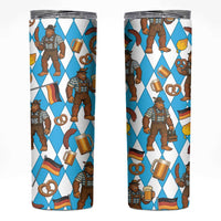 Funny Bigfoot Oktoberfest Skinny Tumbler Sasquatch Beer Pretzel Bavarian - Wonder Print Shop