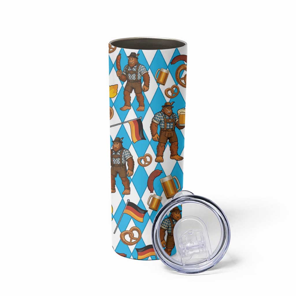 Funny Bigfoot Oktoberfest Skinny Tumbler Sasquatch Beer Pretzel Bavarian - Wonder Print Shop