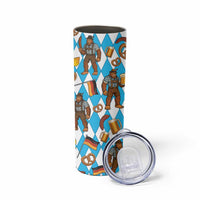Funny Bigfoot Oktoberfest Skinny Tumbler Sasquatch Beer Pretzel Bavarian - Wonder Print Shop