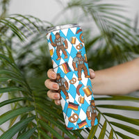 Funny Bigfoot Oktoberfest Skinny Tumbler Sasquatch Beer Pretzel Bavarian - Wonder Print Shop