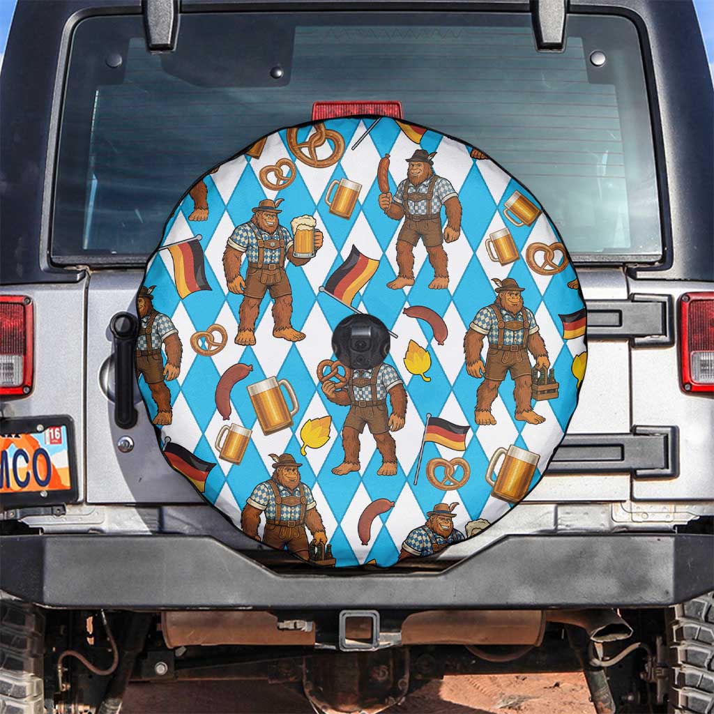 Funny Bigfoot Oktoberfest Spare Tire Cover Sasquatch Beer Pretzel Bavarian - Wonder Print Shop