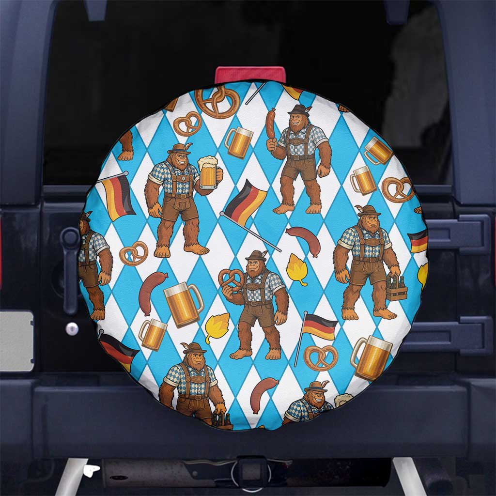 Funny Bigfoot Oktoberfest Spare Tire Cover Sasquatch Beer Pretzel Bavarian - Wonder Print Shop