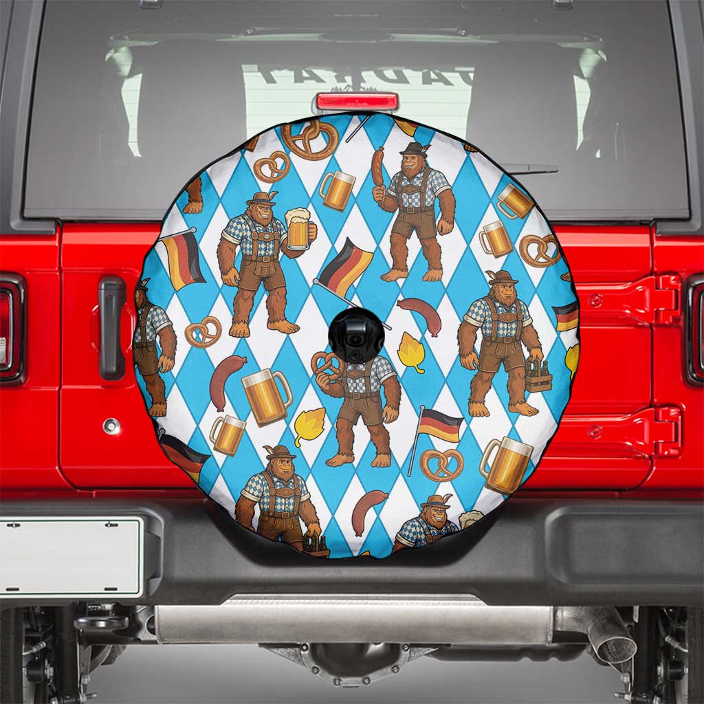 Funny Bigfoot Oktoberfest Spare Tire Cover Sasquatch Beer Pretzel Bavarian - Wonder Print Shop