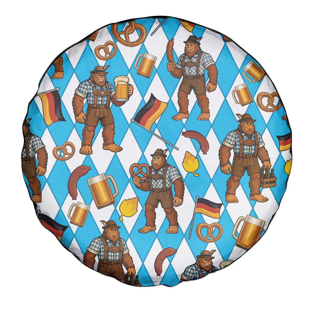 Funny Bigfoot Oktoberfest Spare Tire Cover Sasquatch Beer Pretzel Bavarian - Wonder Print Shop