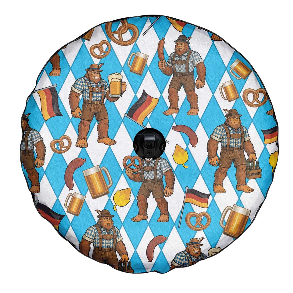 Funny Bigfoot Oktoberfest Spare Tire Cover Sasquatch Beer Pretzel Bavarian - Wonder Print Shop