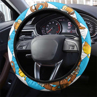 Funny Bigfoot Oktoberfest Steering Wheel Cover Sasquatch Beer Pretzel Bavarian - Wonder Print Shop
