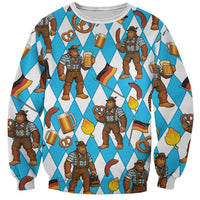 Funny Bigfoot Oktoberfest Sweatshirt Sasquatch Beer Pretzel Bavarian - Wonder Print Shop