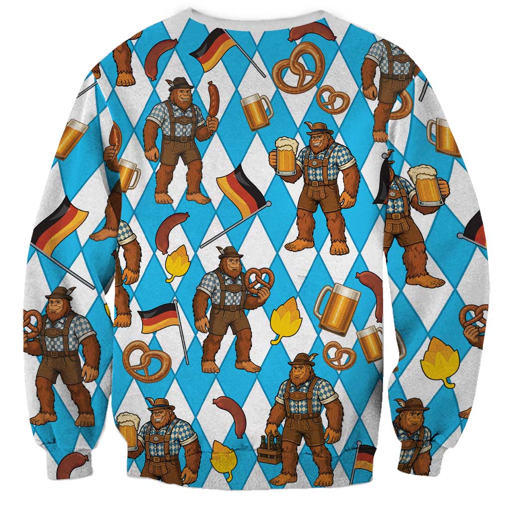 Funny Bigfoot Oktoberfest Sweatshirt Sasquatch Beer Pretzel Bavarian - Wonder Print Shop