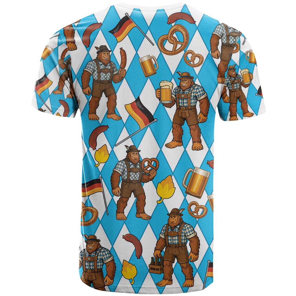 Funny Bigfoot Oktoberfest T Shirt Sasquatch Beer Pretzel Bavarian - Wonder Print Shop