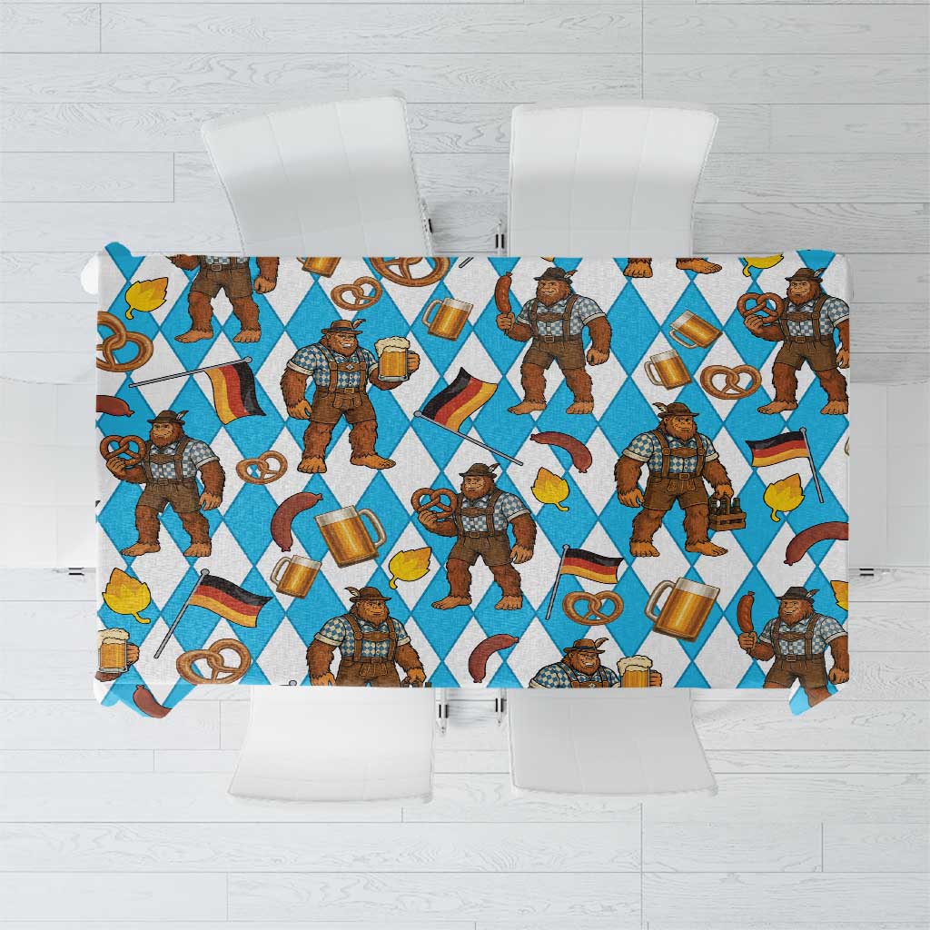 Funny Bigfoot Oktoberfest Tablecloth Sasquatch Beer Pretzel Bavarian - Wonder Print Shop