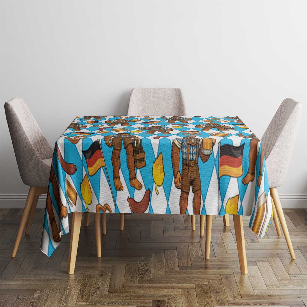 Funny Bigfoot Oktoberfest Tablecloth Sasquatch Beer Pretzel Bavarian - Wonder Print Shop