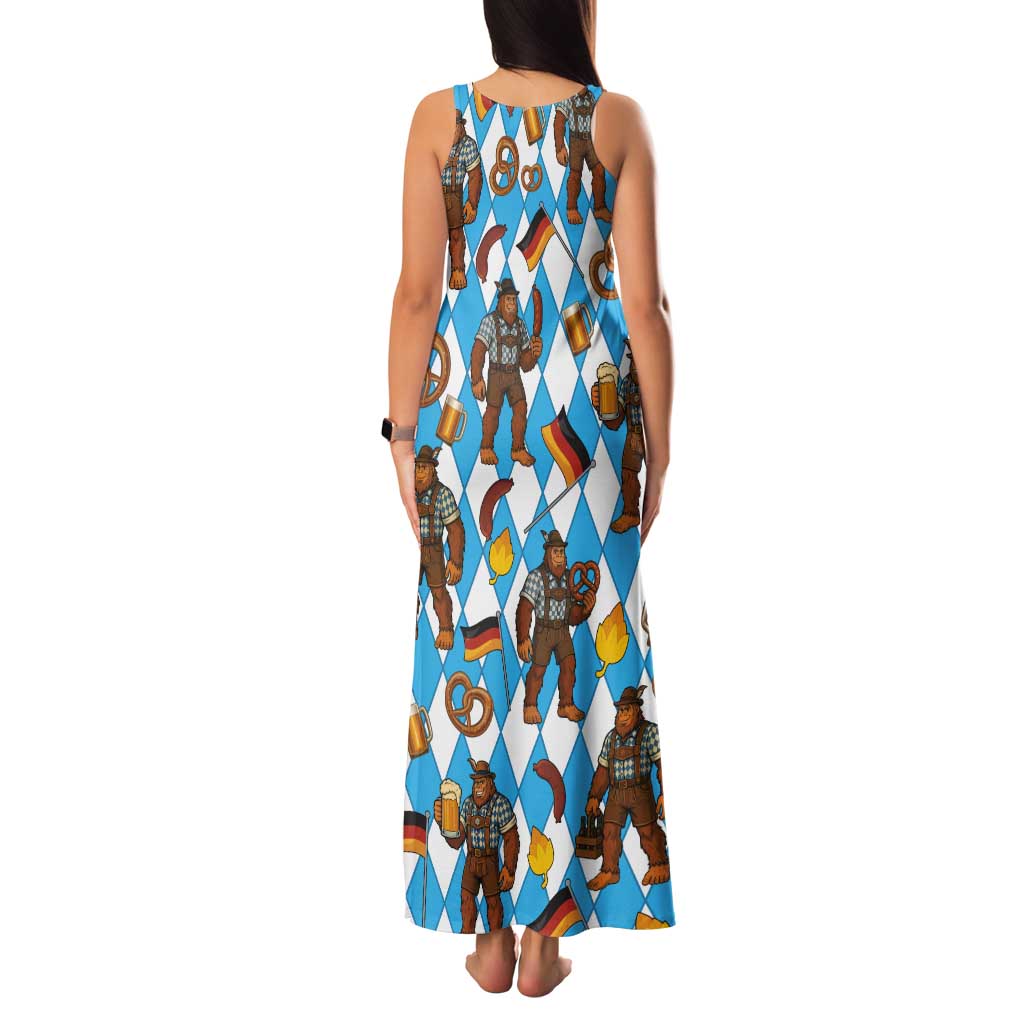 Funny Bigfoot Oktoberfest Tank Maxi Dress Sasquatch Beer Pretzel Bavarian - Wonder Print Shop