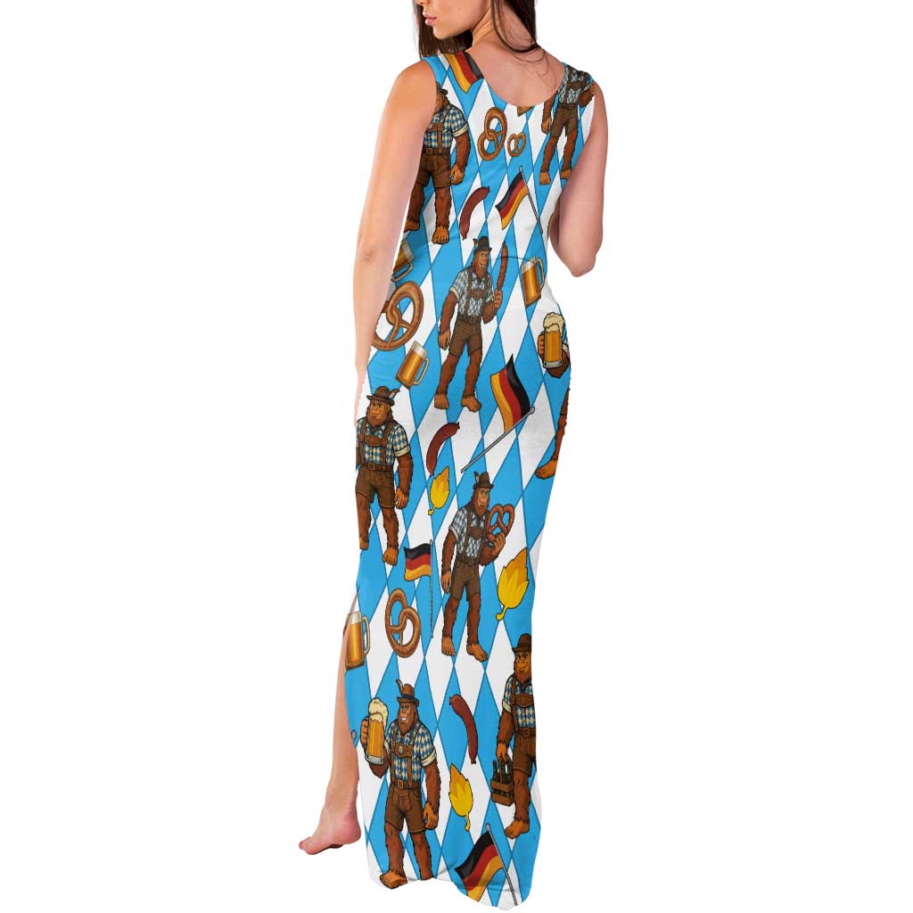 Funny Bigfoot Oktoberfest Tank Maxi Dress Sasquatch Beer Pretzel Bavarian - Wonder Print Shop