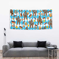 Funny Bigfoot Oktoberfest Tapestry Sasquatch Beer Pretzel Bavarian - Wonder Print Shop